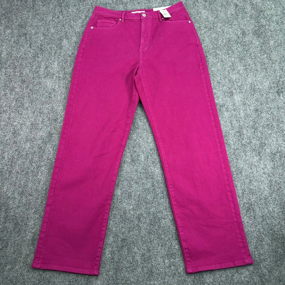 LOFT Jeans Womens 27 (Fits 29x28) Pink The Straight High Rise Denim